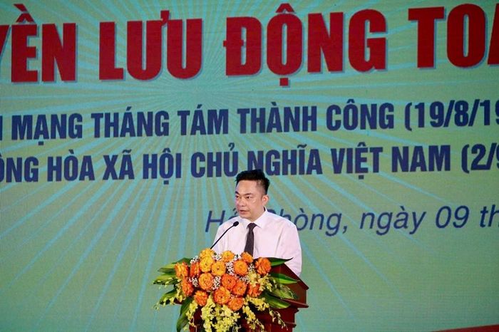 Phó Cục trưởng Cục Văn hóa cơ sở, Thư viện và Gia đình Nguyễn Quốc Huy phát biểu