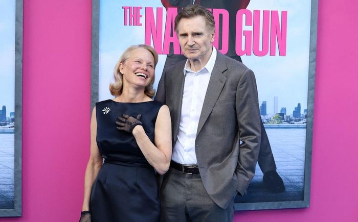 Pamela Anderson và Liam Neeson tại buổi ra mắt phim tại Mỹ