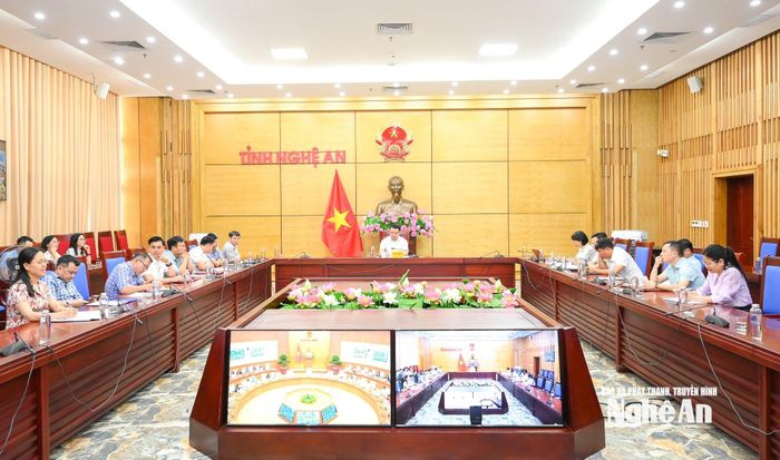 Toàn cảnh hội nghị tại điểm cầu tỉnh Nghệ An. Ảnh: Thành Cường