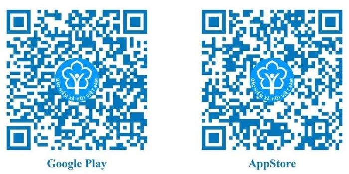 Mã QR Google play và AppStore cài đặt ứng dụng VssID. Ảnh: BH