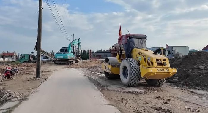 Một số điểm vướng đền bù giải tỏa đã được giải phóng mặt bằng, bàn giao cho nhà thầu thi công. Ảnh: HN Huế.