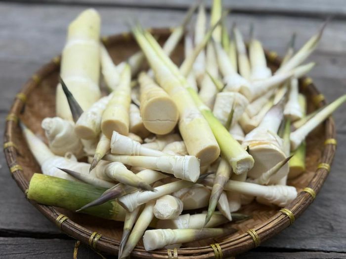  Măng le sau khi lột vỏ. Ảnh: Lạc Hà 