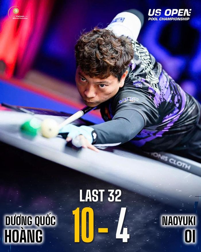 Dương Quốc Hoàng giành chiến thắng trước Naoyuki Oi - Ảnh: Vietnam Billiards Promotion