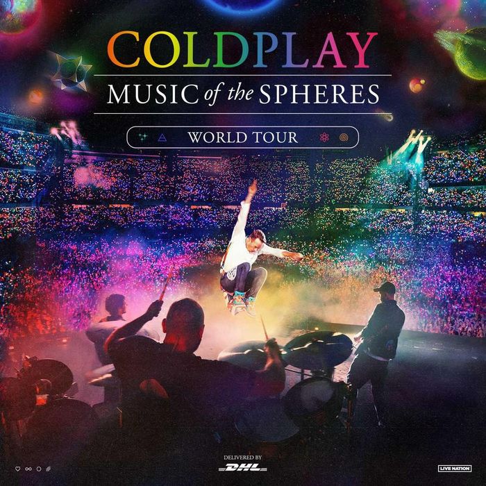 Áp phích quảng bá chuyến lưu diễn “The Music of the Spheres World Tour”