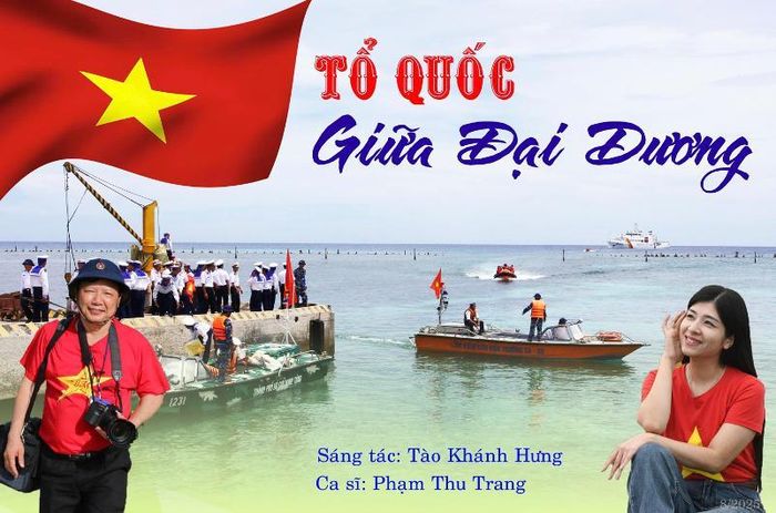 Nhà báo – nhạc sĩ Tào Khánh Hưng (bìa trái) trong một chuyến công tác tại quần đảo Trường Sa đã cho đời ca khúc “ Tổ quốc giữa đại dương”.