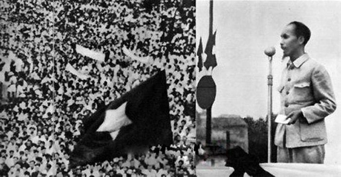 Chủ tịch Hồ Chí Minh đọc Tuyên ngôn Độc lập tại Quảng trường Ba Đình, ngày 2/9/1945. Ảnh Tư liệu