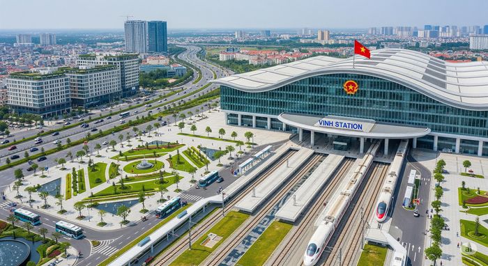Ảnh minh họa ga đường sắt tốc độ cao Vinh. Ảnh: Gemini
