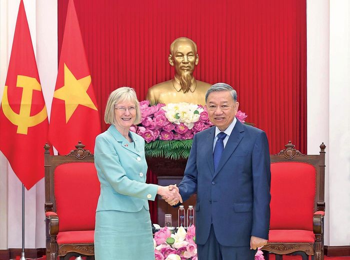 Tổng Bí thư Tô Lâm tiếp Đại sứ Australia tại Việt Nam Gillian Bird. Ảnh: Thống Nhất - TTXVN.