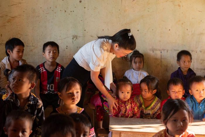 Lễ khai giảng năm học 2024 - 2025 tại Trường Mầm non - Tiểu học - THCS Sùng Trái, Đồng Văn, tỉnh Hà Giang. Ảnh: Quốc Việt