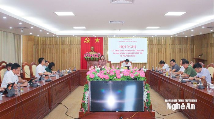 Quang cảnh hội nghị lấy ý kiến góp ý dự thảo luật. Ảnh: Mai Hoa