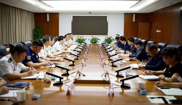 Toàn cảnh buổi làm việc giữa đoàn công tác của Cục Cảnh sát PCCC và CNCH - Bộ Công an Việt Nam với Tổng Đội PCCC Bắc Kinh - Trung Quốc