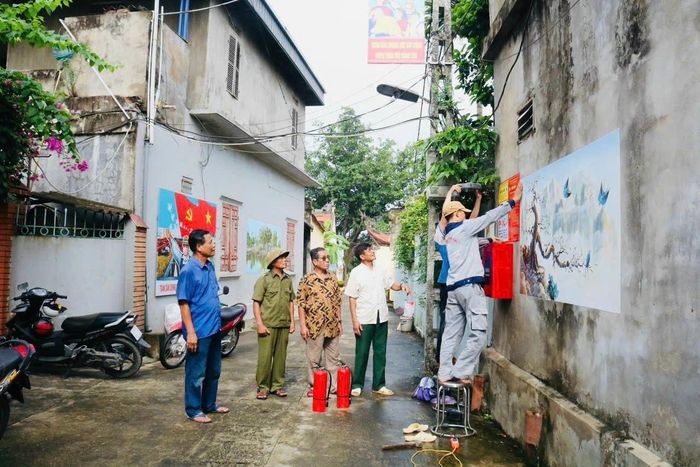 Mô hình toàn dân tham gia phòng cháy, chữa cháy tại thôn An Hiền, xã Quảng Bị. Ảnh: Quang Huy