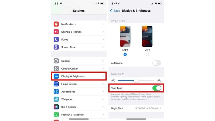 Night Shift là một trong những tính năng hữu ích nhất mà Apple tích hợp sẵn trên iPhone, iPad và MacBook, giúp giảm thiểu ánh sáng xanh, tác nhân có thể ảnh hưởng đến giấc ngủ. Ảnh: Internet