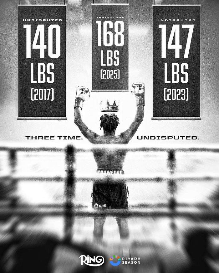 Terence Crawford trở thành võ sĩ nam đầu tiên được trao danh hiệu vô địch tuyệt đối ở ba hạng cân khác nhau