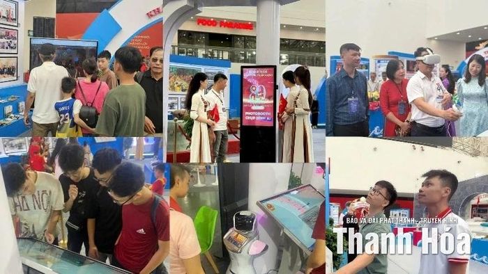Không gian trưng bày “Thanh Hóa - Khát vọng thịnh vượng” thu hút đông đảo Nhân dân tới tham quan.
