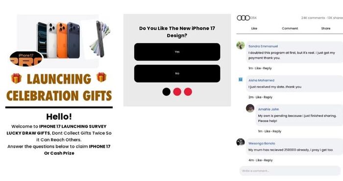  Một trang web lừa đảo sử dụng chiêu trò "quà tặng kỷ niệm" iPhone 