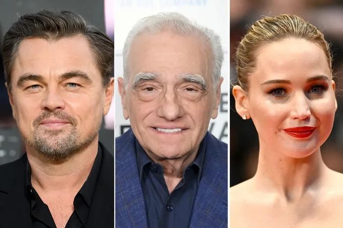 Leonardo DiCaprio, Martin Scorsese và Jennifer Lawrence (từ trái qua)
