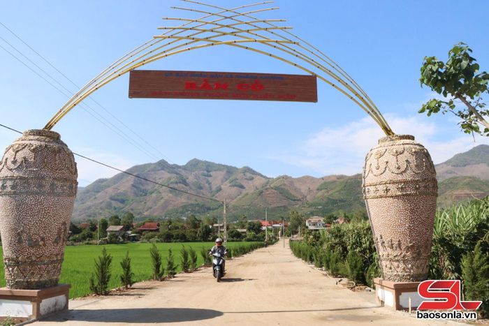 Tuyến đường kiểu mẫu tại bản Cỏ, xã Chiềng Khương.