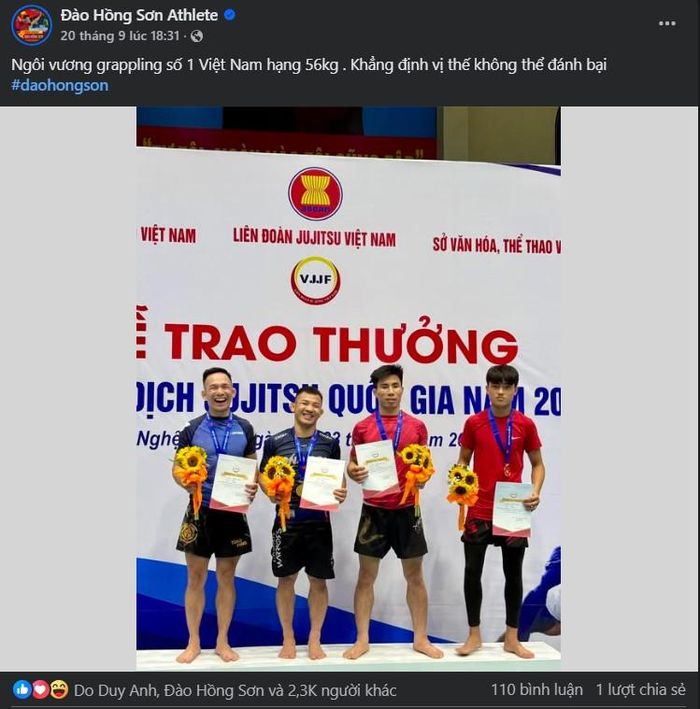Đào Hồng Sơn chia sẻ khi tiếp tục giành thêm danh hiệu ở giải VĐQG