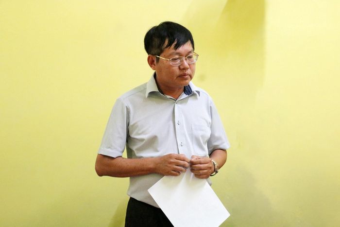 Đại diện Sở Dân tộc và Tôn giáo tỉnh phát biểu tại buổi làm việc