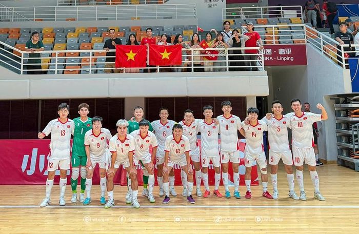 Đội tuyển Việt Nam lọt vào VCK futsal châu Á 2026 với thành tích toàn thắng.Ảnh: VFF