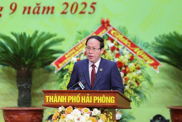 Bí thư Thành ủy Hải Phòng Lê Tiến Châu phát biểu - Ảnh: VGP/Nhật Bắc