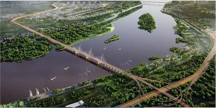 Phương án thiết kế cầu Thượng Cát. Ảnh: BQL dự án đầu tư xây dựng công trình giao thông TP Hà Nội