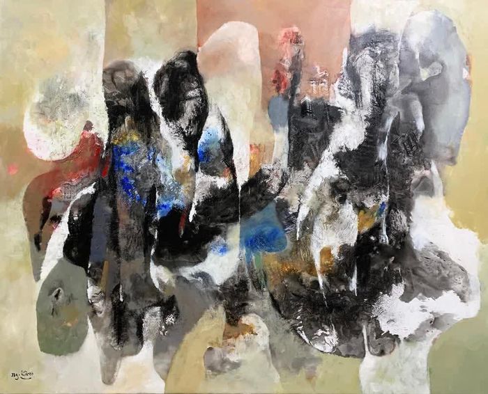 Tác phẩm “Trừu tượng” (sơn dầu, 110x140 cm, 2022) của Nguyễn Lâm