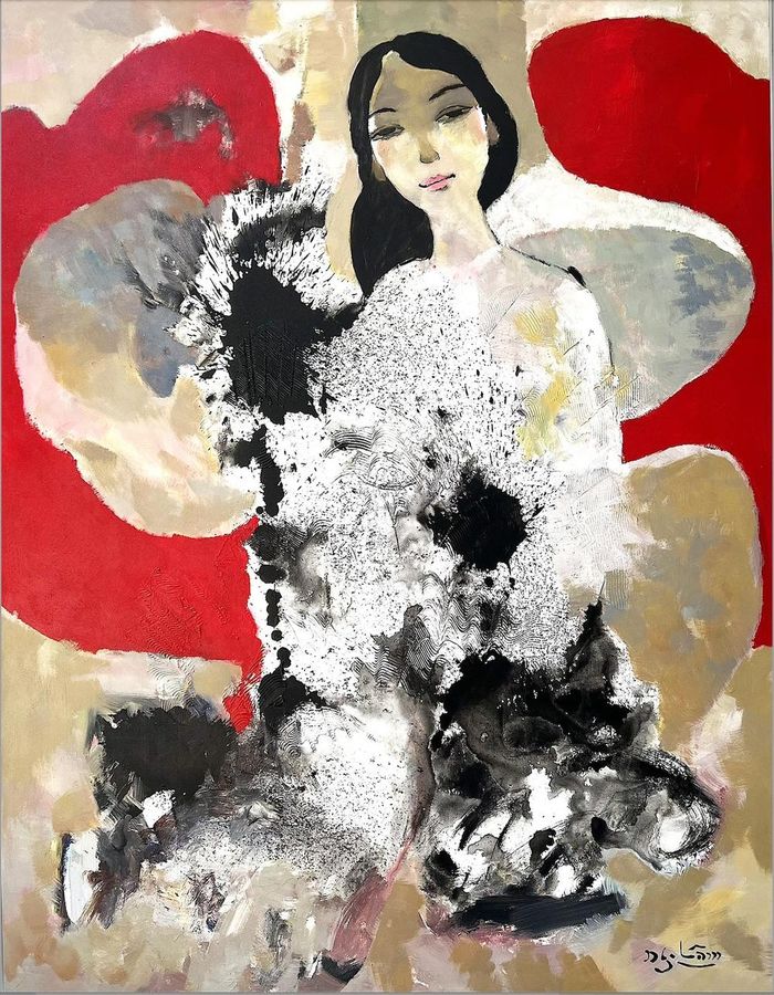 Tác phẩm “Thiếu nữ” (sơn dầu, 130x100 cm, 2021) của Nguyễn Lâm