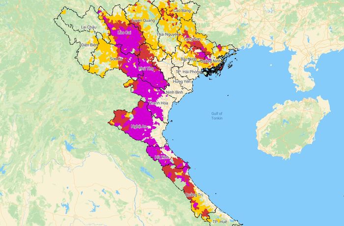 11 tỉnh, thành phố nguy cơ lũ quét, sạt lở cao.