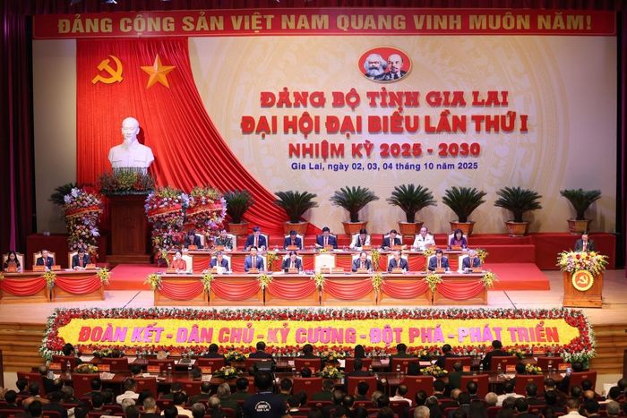 Đại hội đại biểu Đảng bộ tỉnh Gia Lai lần thứ I, nhiệm kỳ 2025 - 2030. Ảnh: VGP