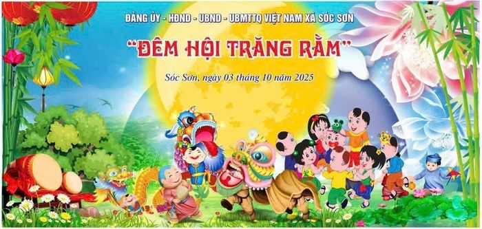 Xã Sóc Sơn tổ chức chương trình "Đêm hội trăng rằm" cho thiếu nhi. Ảnh: Minh Thu