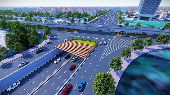 Phối cảnh hầm chui Cổ Linh với tổng chiều dài khoảng 600m. Ảnh: UBND TPHN