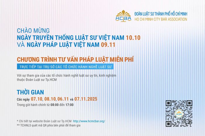 Đoàn Luật sư TPHCM tổ chức chương trình tư vấn pháp luật miễn phí năm 2025