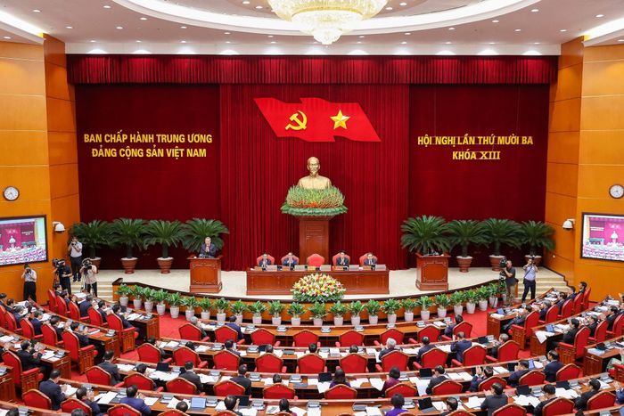 Tổng Bí thư Tô Lâm phát biểu khai mạc Hội nghị lần thứ 13, Ban Chấp hành Trung ương Đảng khóa XIII. Ảnh: VGP/Nhật Bắc