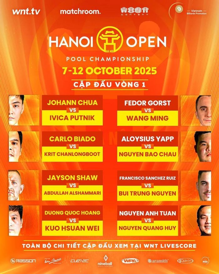 Các cặp đấu đáng chú ý ở Hanoi Open Pool Championship 2025 - Ảnh: Vietnam Billiards Promotion.