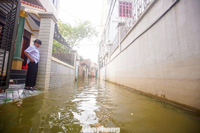  Các con ngõ đều ngập nước, việc di chuyển đến trường học, trung tâm y tế gặp khó khăn. 