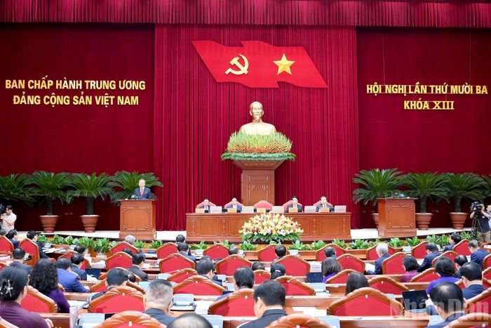 Hội nghị lần thứ 13, Ban Chấp hành Trung ương Đảng khóa XIII. Ảnh: nhandan.vn