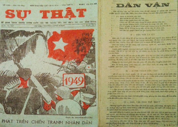 Tác phẩm "Dân vận" đăng trên báo Sự Thật ngày 15/10/1949.