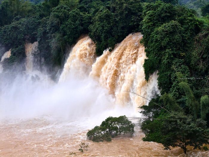  Thác rộng khoảng 300 m, gồm thác chính và thác phụ. Thác chính nằm trên dòng sông biên giới Quây Sơn với 3 tầng nước rõ rệt, cao khoảng 30 m; thác phụ nằm hoàn toàn trong lãnh thổ Việt Nam cao trên 50 m. 