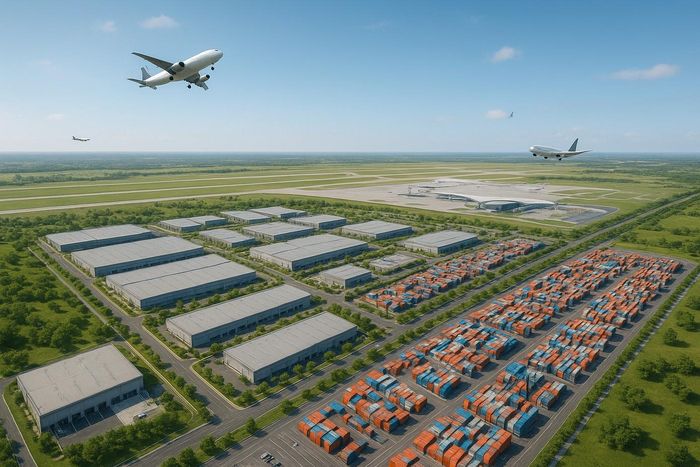 Long Thành giúp mở cánh cửa đưa Việt Nam vươn lên vị thế trung tâm logistics, thương mại và du lịch khu vực. Ảnh minh họa: AI.