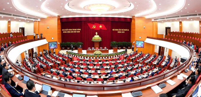 Quang cảnh Hội nghị lần thứ 13, Ban Chấp hành Trung ương Đảng khóa XIII. Ảnh: Nhandan.vn