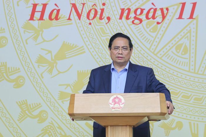 Thủ tướng Phạm Minh Chính phát biểu tại cuộc họp. Ảnh: VGP/Nhật Bắc