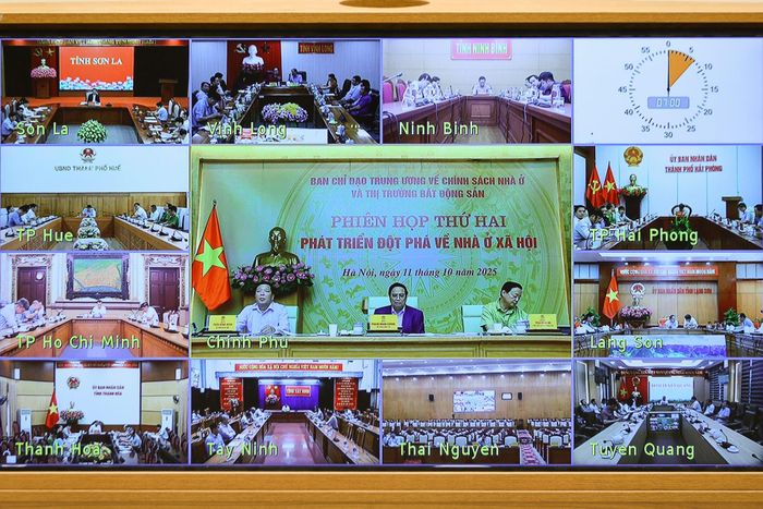 Các địa phương tham dự trực tuyến Phiên họp - Ảnh: VGP/Nhật Bắc