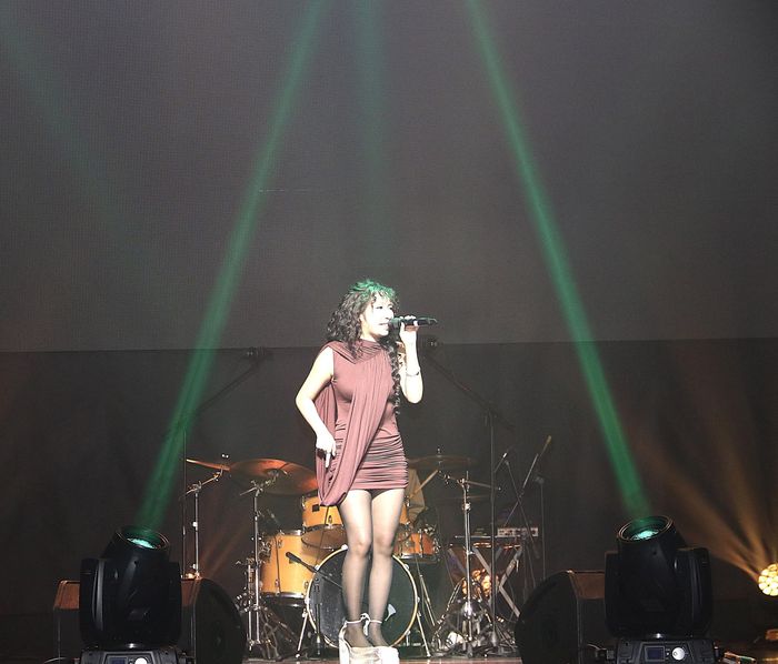 Ca sĩ Mỹ Anh - con gái út của Mỹ Linh cùng tham gia tour diễn “Xin chào Hàn Quốc”. Ảnh: Khánh Vân - TTXVN tại Hàn Quốc