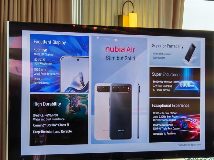 Thông số cấu hình ấn tượng của nubia Air có thể thách thức iPhone Air lẫn Samsung Galaxy Edge