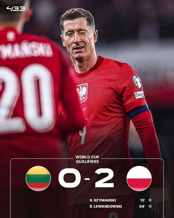 ĐT Ba Lan thắng Lithuania 2-0