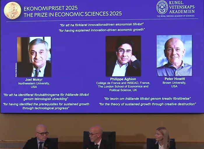 Ba nhà khoa học đoạt giải Nobel Kinh tế 2025