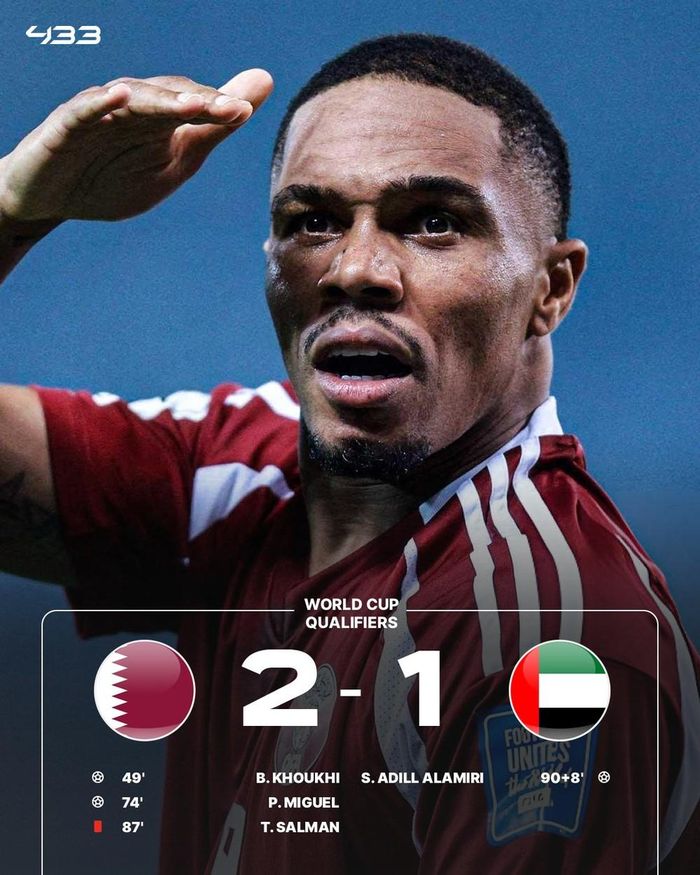 ĐT Qatar thắng 2-1 UAE