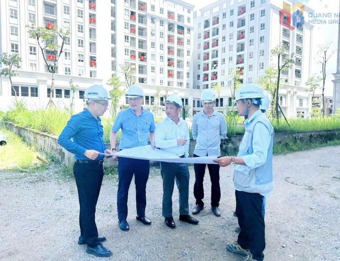 Đơn vị thi công khu đô thị tại phường Cao Xanh, giai đoạn 1. Ảnh: Báo Quảng Ninh.